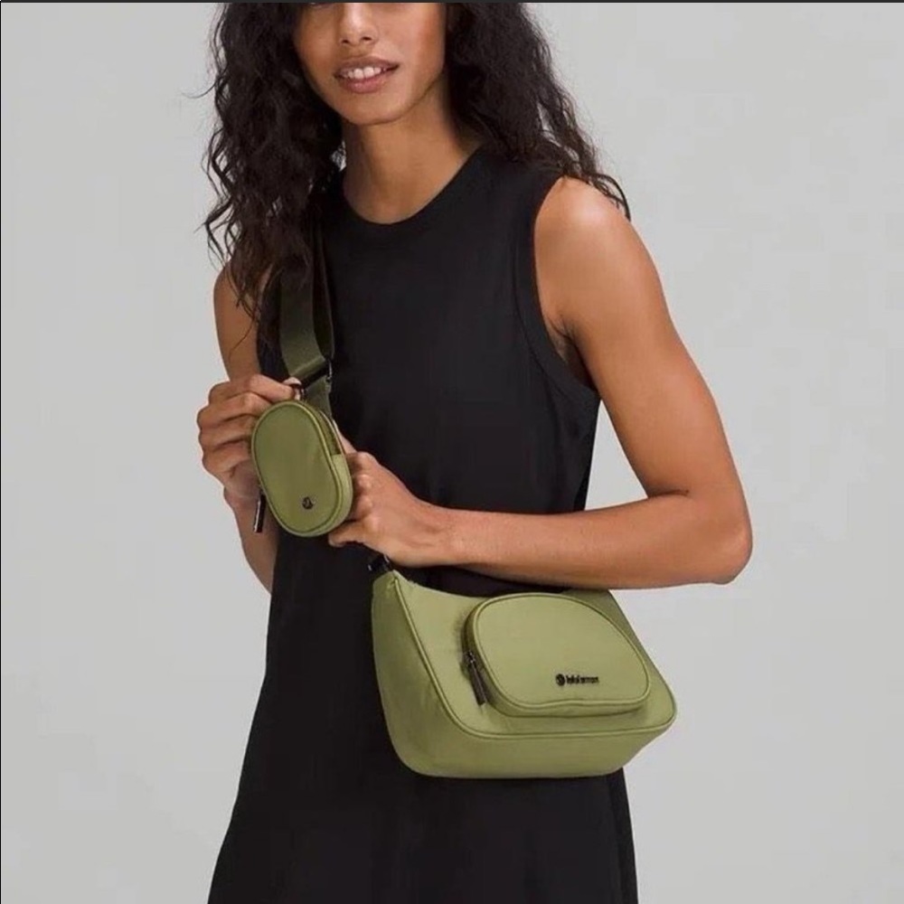 🦄 RARE NWT Lululemon Crossbody with Nano Pouch 2L in Bronze Green